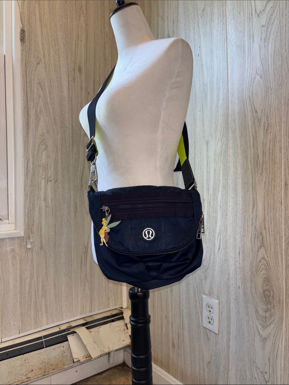 Lululemon Navy Crossbody Bag with Neon Strap